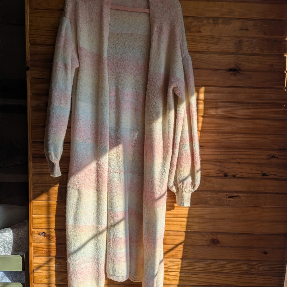 Anthropolgie Long Line Pastel Cardigan